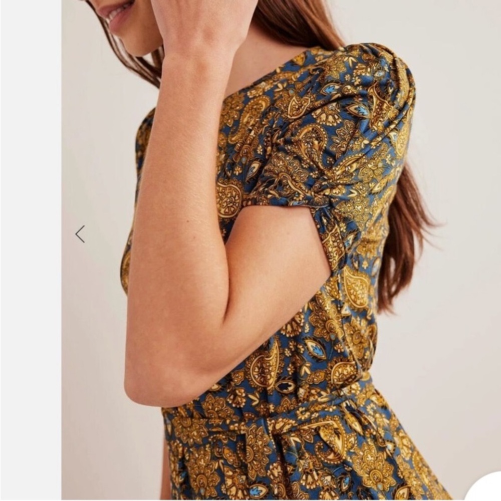 BODEN Short Sleeve Paisley Print Dress, Size 12, NWT - Picture 3 of 15